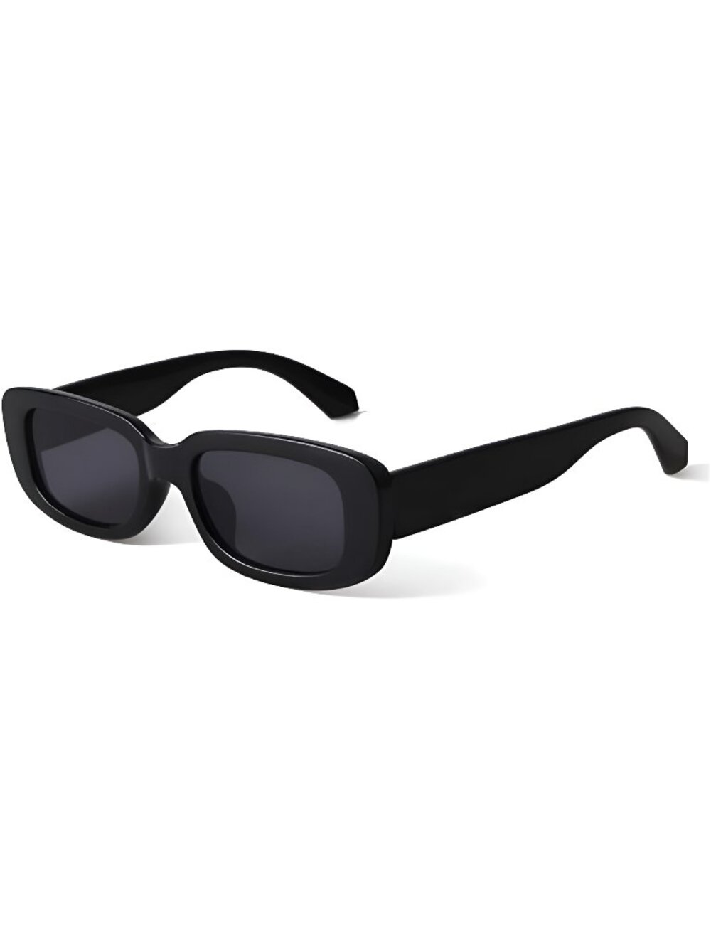 Rectangle Sunglasses for Women Men Retro 90s Sunglasses Trendy, Black